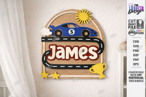 Download 3D Kids Room Wall Name Sign Laser Cut - Premium Resources
