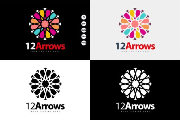 Download 12 Arrow Ornament Pattern Colourful Logo - Ornament Collection