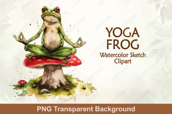 Download Yoga Frog Watercolor Sketch Clipart PNG - Yoga Collection