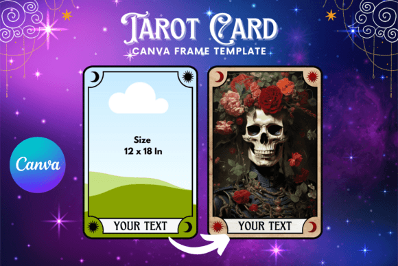 Download Tarot Card Canva Frame Editable Template - Car Collection