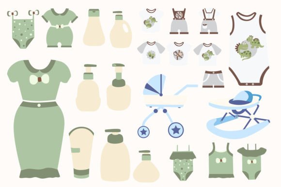 Download Clothes and Skincare for Kids Vector Set - Car Collection