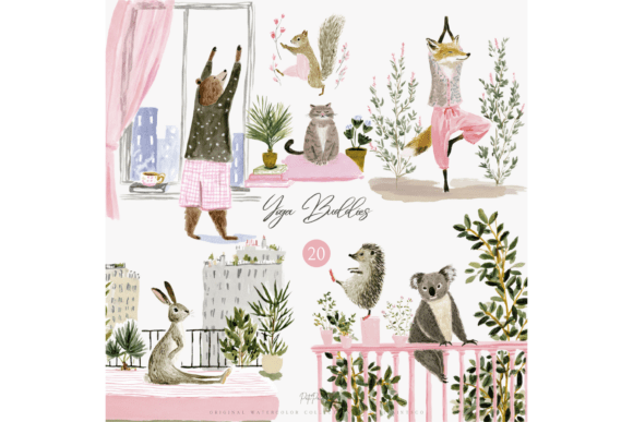 Download Yoga Critters Clipart Set - Yoga Collection