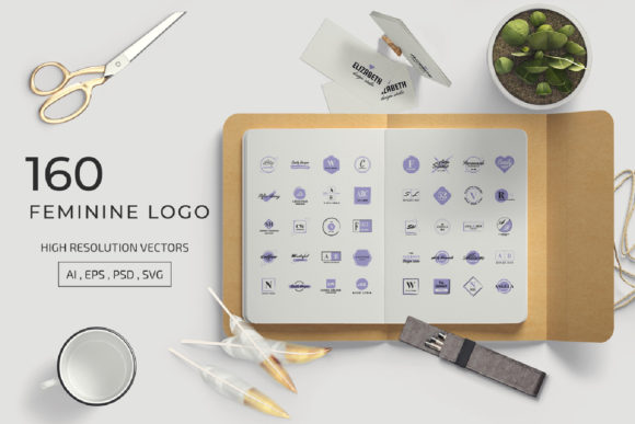Download 160 FEMININE LOGO SET - Feminine Collection