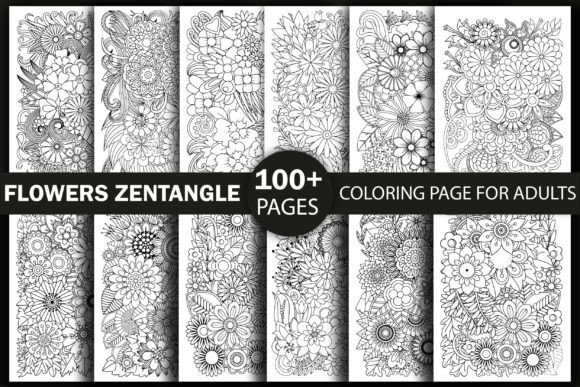 Download 100+ Zentangle Coloring Pages Bundle-KDP - Premium Bundle