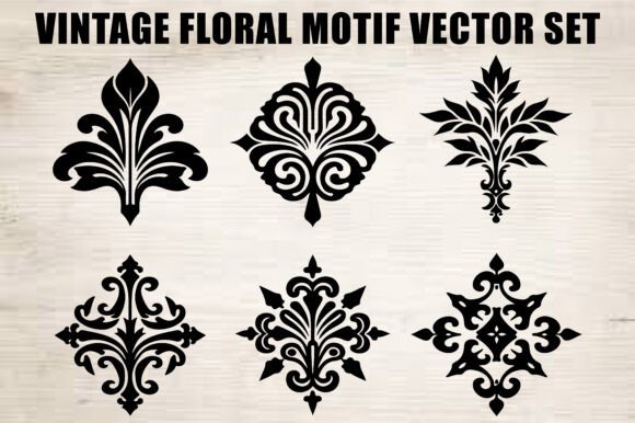 Download Black Ornamental Flower Vector Set - Ornament Collection