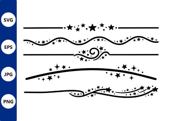 Download Ornamental Swirl Dividers with Stars Set - Ornament Collection